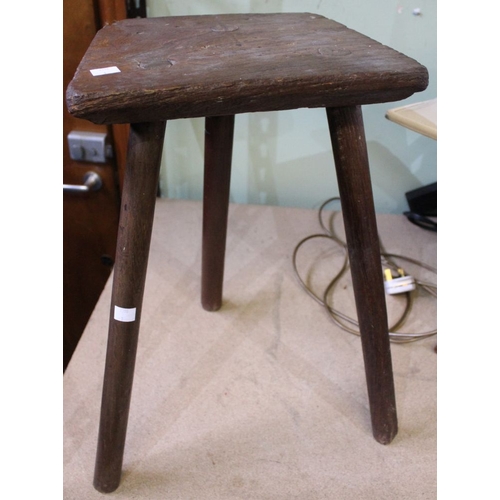 126 - An old work or cutlers three legged stool