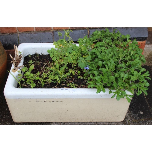 410 - A white glazed Belfast sink garden planter