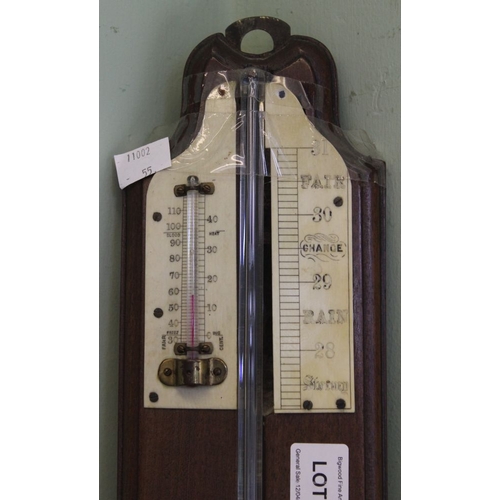 48 - A 19th century mahogany backed stick barometer