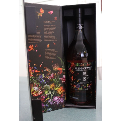 69 - Glenmorangie Highland single malt Scotch Whisky, 18 years old, limited edition design box by Azuma M... 