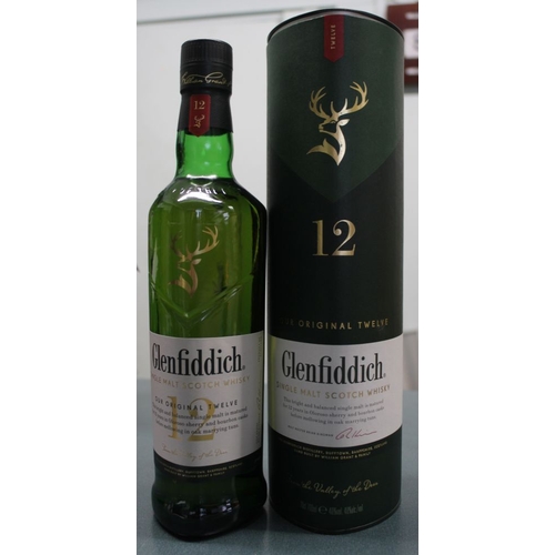 71 - Glenfiddich 12 year old single malt Scotch Whisky, in presentation tube