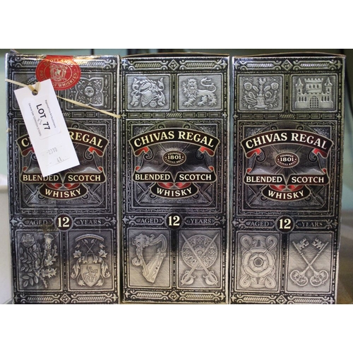 77 - Chivas Regal blended Scotch Whisky in original boxes, 3 bottles