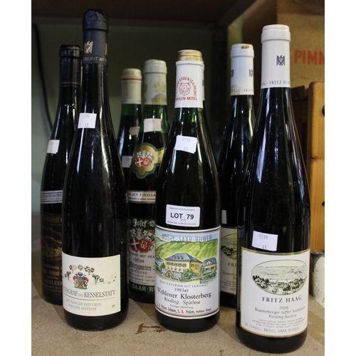 79 - A mixed selection of white wines, to include 3 bottles Fritz Haag 2006, 9 bottles