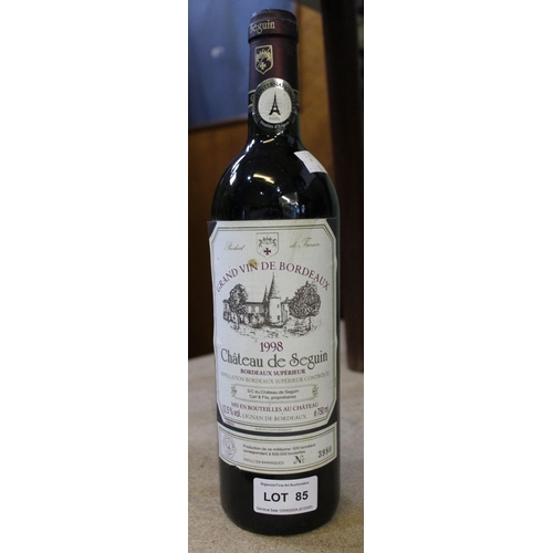 85 - Chateau de Seguin 1998, Chateau bottled, 1 bottle