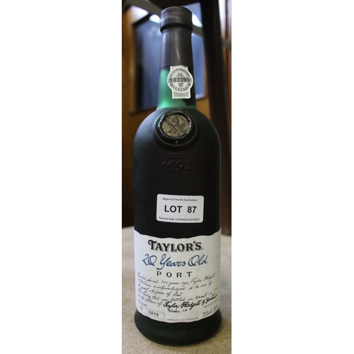 87 - Taylor's 20 year old port, 1 bottle