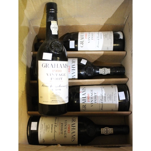 89 - Grahams 1980 vintage port, 5 bottles in original packing crate