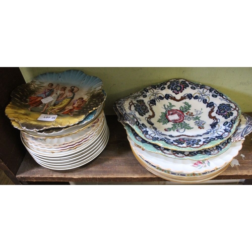 A selection of 19th and 20th century collectors plates and platters