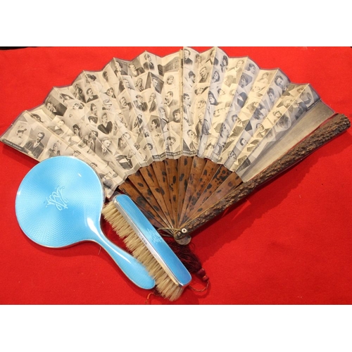 324 - A late 19th century fan, printed with portraits of those involved in Opera, singers etc, also two Op... 