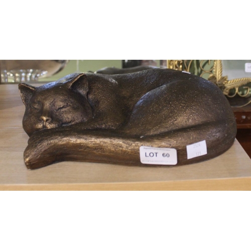 60 - Austin Sculpture - resin model of a sleeping house cat