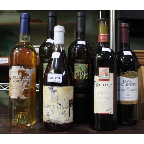 175 - Two bottles Sauvignon Blanc Marlborough Reserve 1996, Long Mountain Cab Sav 2003, Echo Falls Califor... 