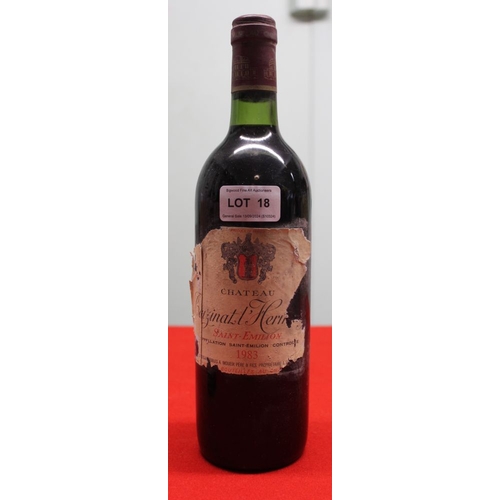 18 - Chateau Cauzinat l'Hermitage St Emilion 1983 1 bottle