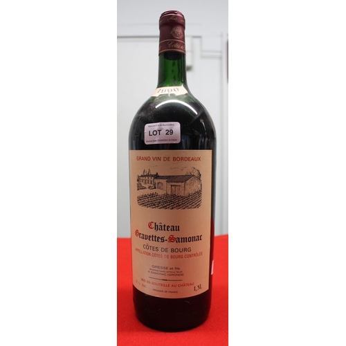 29 - Chateau Gravettes Samonac Cotes de Bourg 1990 1 magnum