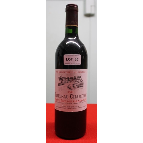 30 - Chateau Champion Grand Cru St Emilion 1989 1 bottle