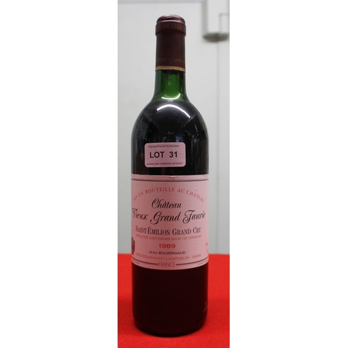 31 - Chateau Vieux Grand Faurie Grand Cru St Emilion 1989 1 bottle