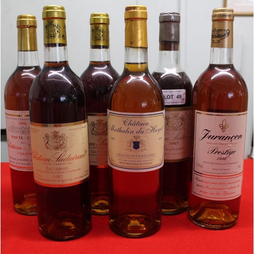 49 - Chateau Sudairaut Sauternes 1997, 2 bottles
 Chateau Sudairaut Sauternes 1967, 1 bottle
 Chateau de ... 