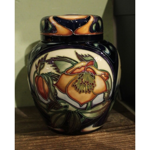 239 - A Moorcroft limited edition 'Ashwood Gold' ginger jar and cover numbered 146/200, designed by Emma B... 