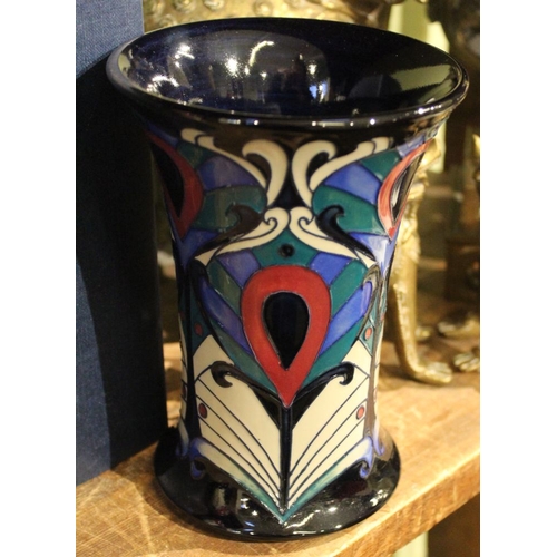 246 - A boxed Moorcroft vase, Enrapture 2013, signed by designer Rachel Bishop and Eric Knowle. Approx 15.... 