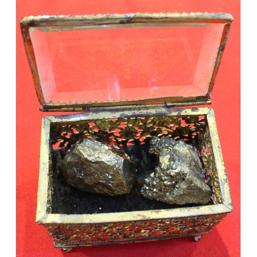 26 - A box containing silver mounted paperweights, etc