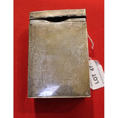 47 - George Nathan and Ridley Hayes, a silver playing card box with hinged lid, gilded interior, Chester ... 