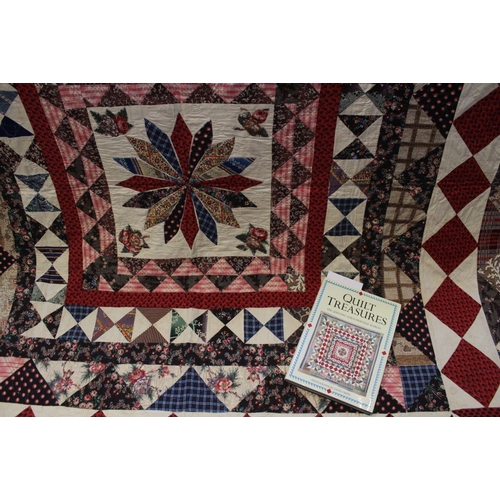 51 - A 19th century patchwork frame quilt, made by the Thornton sisters of Mirfield, Yorkshire, probably ... 