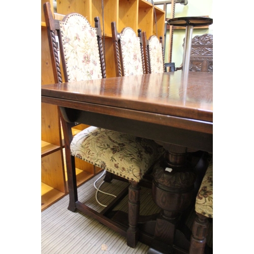 130 - A 'Jaycee' 6ft mahogany dining table with six chairs