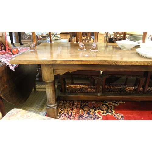 152 - A 19th century substantial oak refectory table