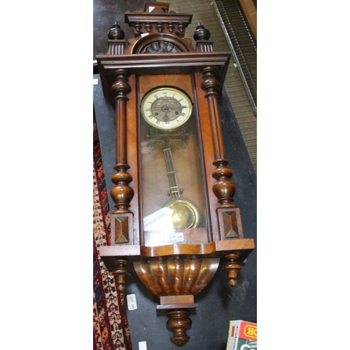 245 - An early 20th century Vienna wall clock, the dial with Roman numerals