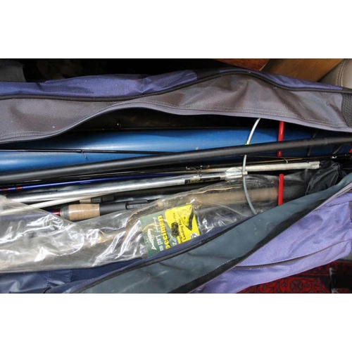 309 - A Matchtek carry bag with contents, two rods, reels etc