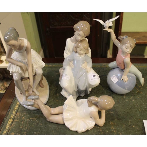 33 - A collection of four Nao porcelain figures, including Ballerina (4)