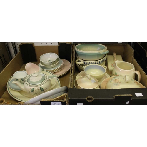 437 - Two boxes of Susie Cooper bowls, jugs, butter dish, plates, etc