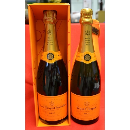 12 - Two bottles of Veuve Clicquot Yellow Label Brut Champagne