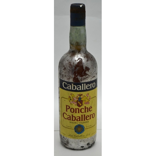 156 - Ponche Caballero Solera Viejisima, 2  bottles (labels a/f)