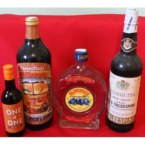 174 - Marquite Rich Cream Sherry, 1 bottle
 Slivovice Plum liqueur, 1 bottle
 Christmas Gluhwein, 1 bottle... 