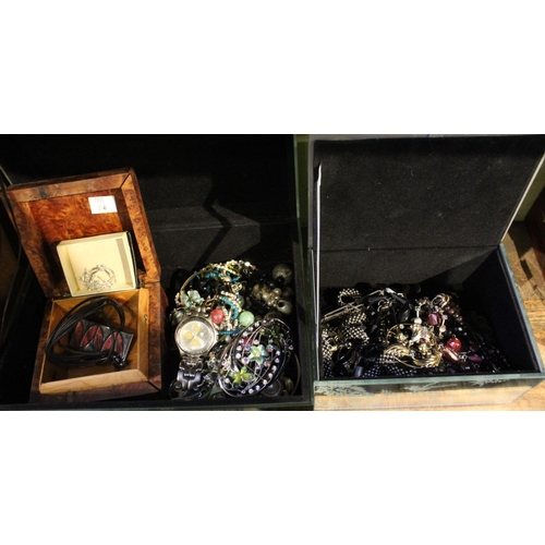 316 - Three boxes containing a selection of costume jewellery