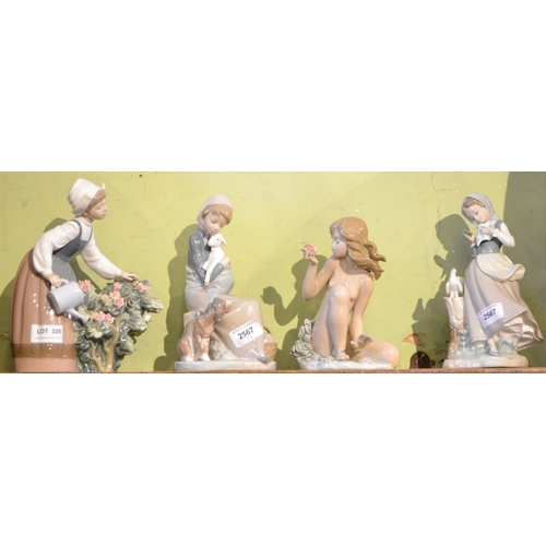 320 - Four Lladro figurines to include, Eve with the apple