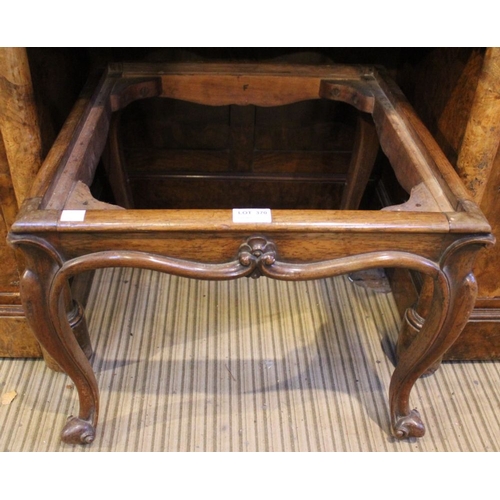 370 - A 19th century Rosewood stool, raised on cabriole supports