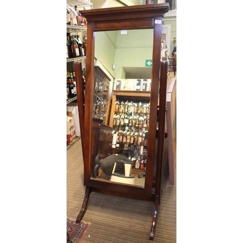 386 - A Bradley mahogany framed cheval dressing mirror