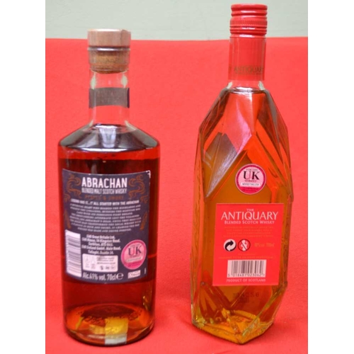 60 - the Antiquary blended scotch whisky 700ml 40%
 Abrachan blended malt scotch whisky 70cl 41%