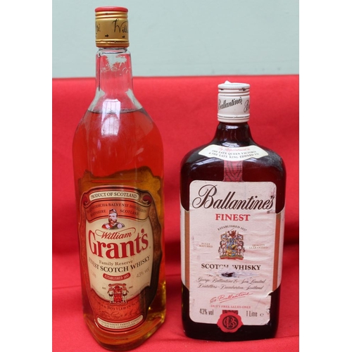 61 - Grants family reserve finest scotch whisky 1l 43%
 Ballantines finest scotch whisky 1l 43%