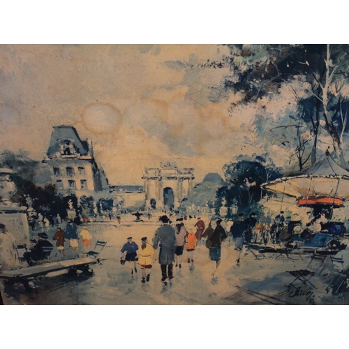 120 - An oil on canvas and a Parisian print (2)