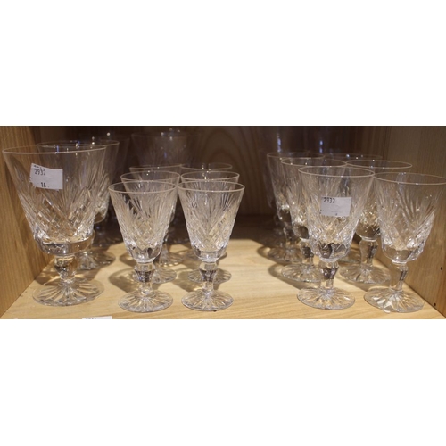 143 - A quantity of cut table glass to include stemmed wines