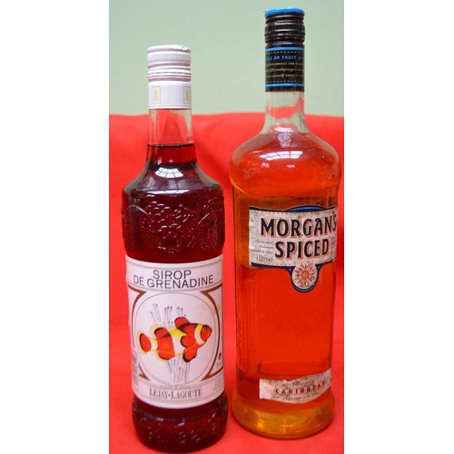 168 - Morgan's Spiced Rum, 1 ltr bottle 

Sirop de Grenadine, 1 bottle (2)