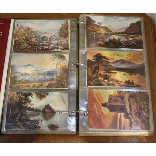 191 - Two postcard albums containing a collection of Raphael Tuck postcards, including Stratford-upon-Avon... 