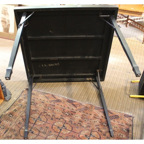 196 - An ebonised folding card table with gilded Chinoiserie decoration