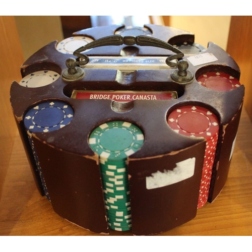 219 - A rotating centrepiece poker chip and card dispenser