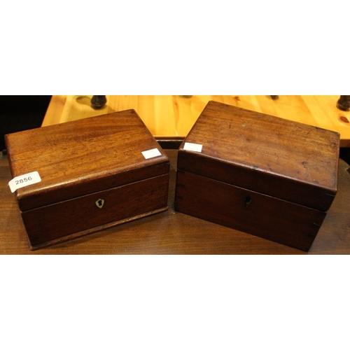 229 - A nineteenth century dressing table mirror together with two mahogany boxes