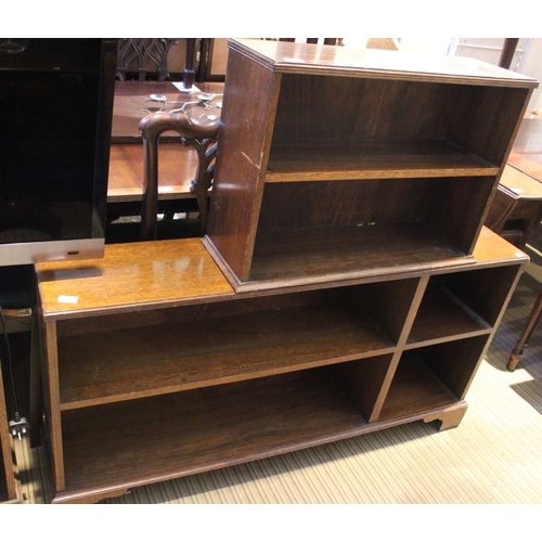 239 - Three low oak bookcases, one 68cm wide, 71cm wide & the other 130cm