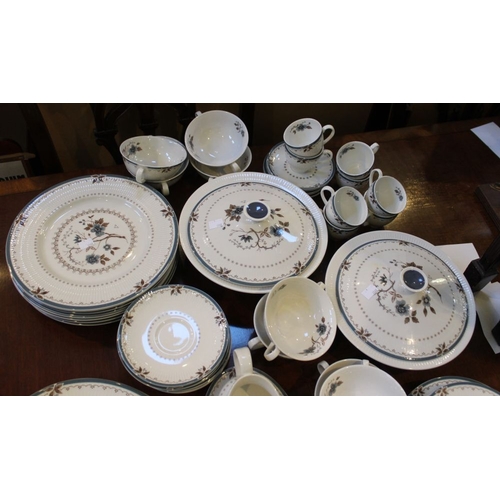 243 - A part Royal Doulton 'Old Colony' pattern dinner service including tureens, plates, cups and saucer ... 