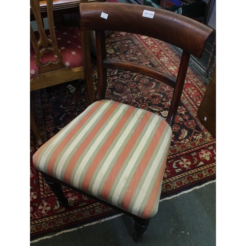 275 - A set of six 19th century mahogany bar back single dining chairs