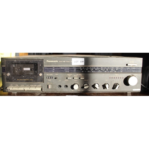 339 - A Panasonic stereo music system  SG V04 with a pair of speakers and a selection of singles including... 